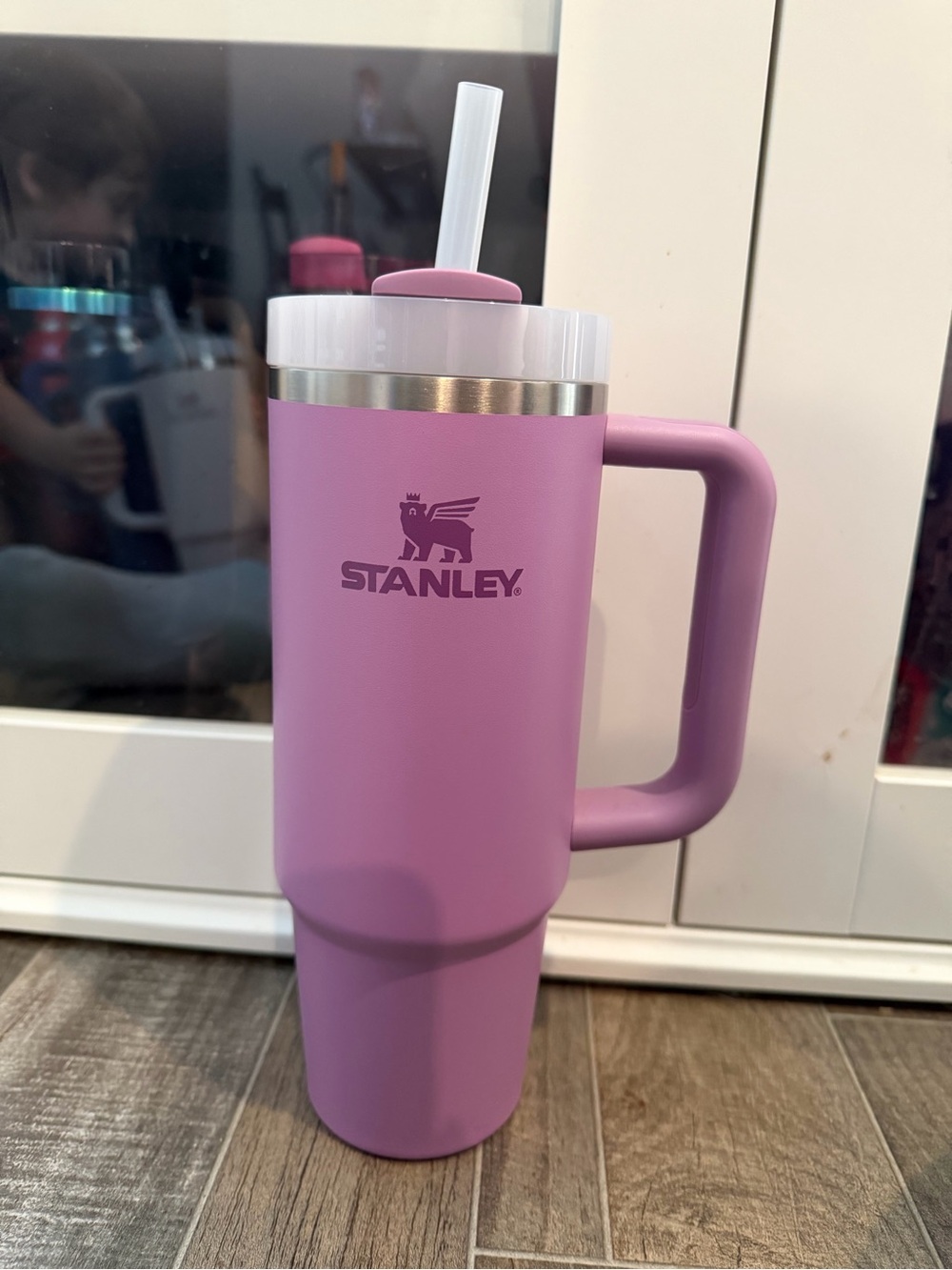 Stanley Pink Stainless Travel Mug with Handle & Straw
